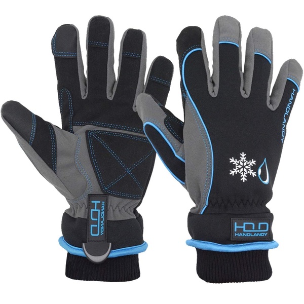 20 Best Winter Work Gloves 12 Waterproof Insulated Work Gloves, Thermal Winter Gloves for Men Women Touch Screen, Warm Ski Snowboard Cold Weather Gloves (Large, Blue)