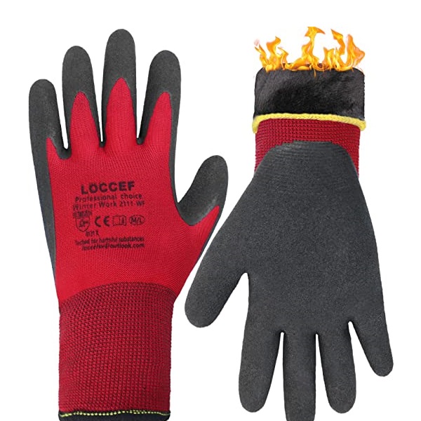 20 Best Winter Work Gloves 15 Loccef 2 Pairs Winter Work Gloves for Men and Women, Freezer Gloves for Work Below Zero, Thermal Insulated, Super Grip
