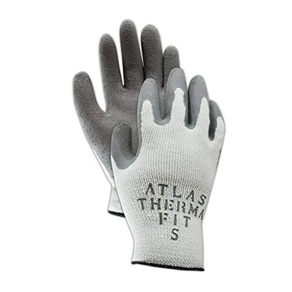 20 Best Winter Work Gloves 16 Showa Best 451-08 SHOWA Best Glove Atlas Thermal-Fit PF451 Knit Glove with Rubber Coating, Men's Jumbo (Fits), Natural Gray, Medium (Pack of 12)