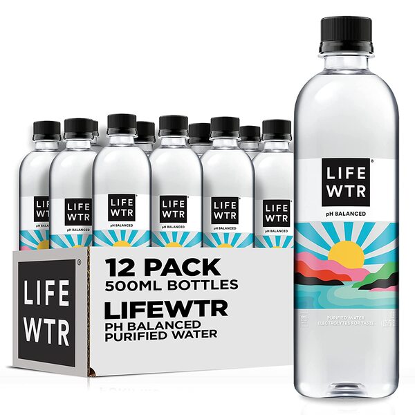 10 Best Bottled Water Brands 2 LIFEWTR Premium Purified Water pH Balanced with Electrolytes, 100% recycled plastic bottles, 500ml 16.9 Fl Oz Bottles(Pack of 12)